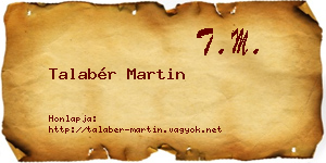 Talabér Martin névjegykártya